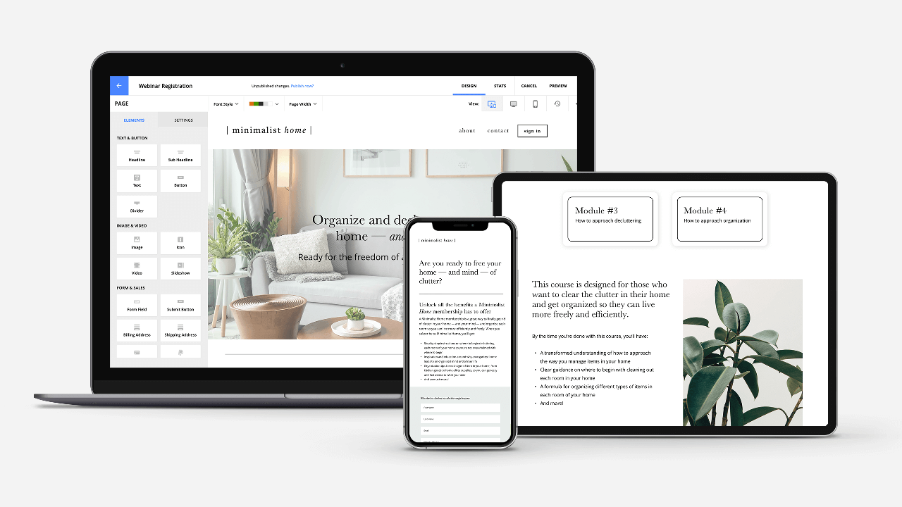 The Membership Starter Kit Setup Wizard being displayed on laptop and mobile devices
