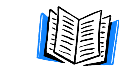 Icon of an open book.