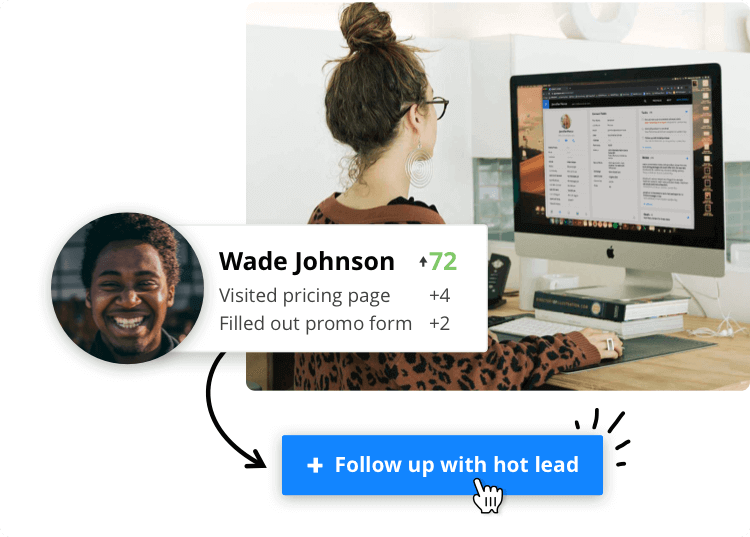 Screenshot of an Ontraport user evaluating a lead's score
