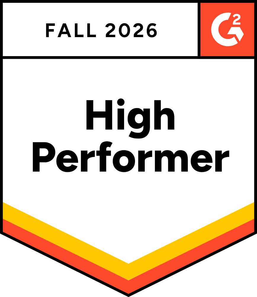 G2 Best Est. ROI Fall 2026 badge