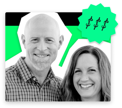 A man and woman smiling.