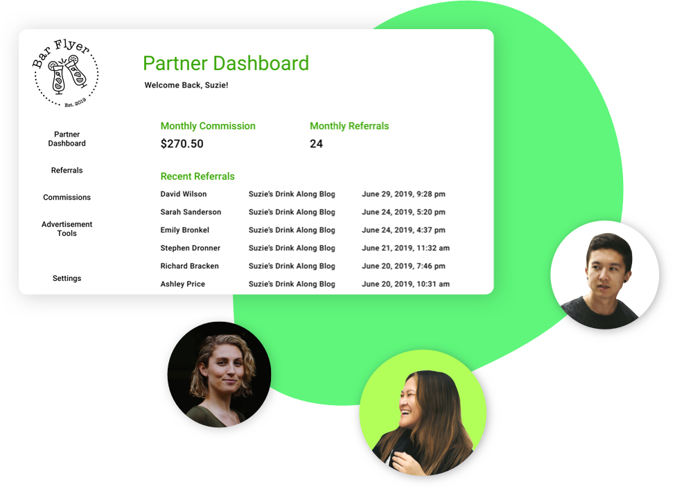Screenshot representing the Partner dashboard in the Ontraport app