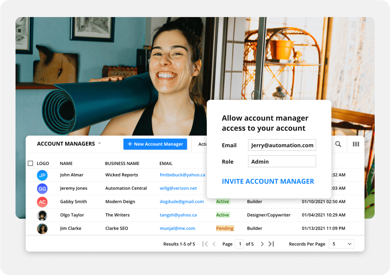 Examples of feedback forms created in the Ontraport app