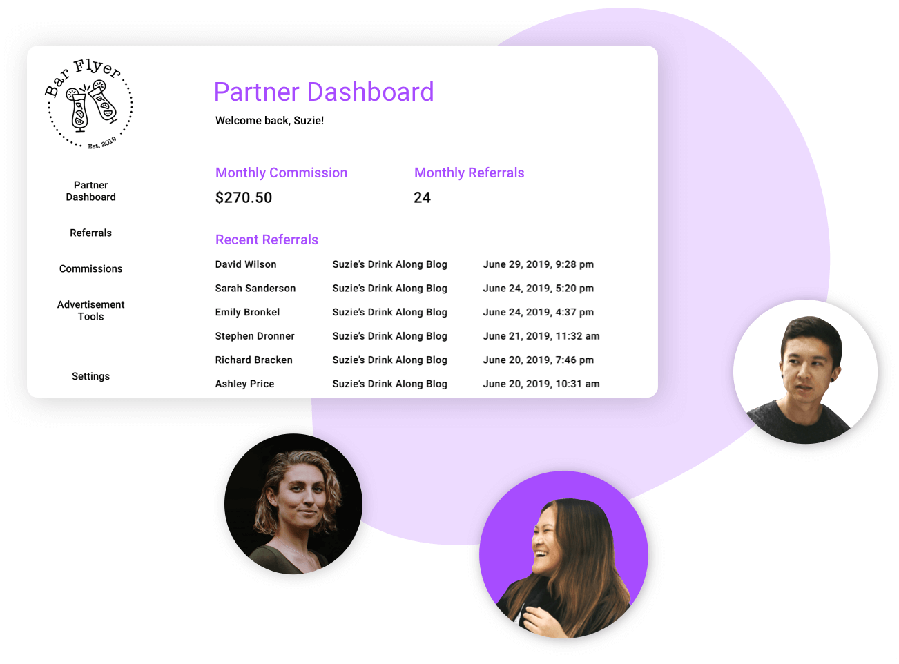 A screenshot of partner statistics in a WordPress dashboard