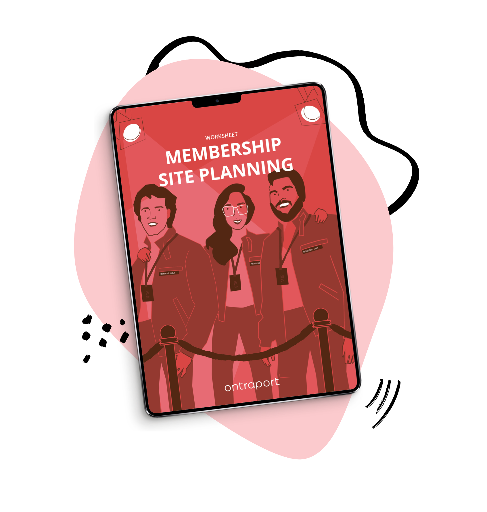 An ipad with a Marketing Campaign Strategy Worksheet showing.