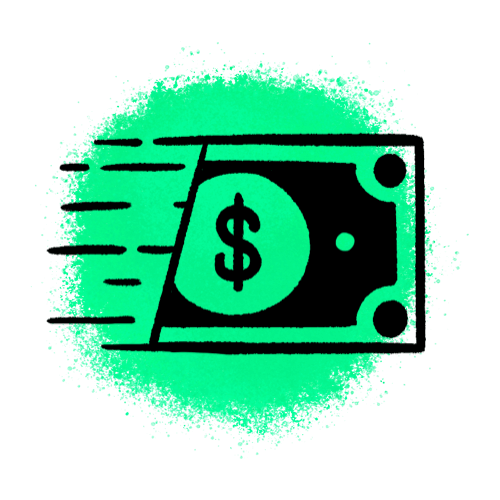 A designed image of a dollar