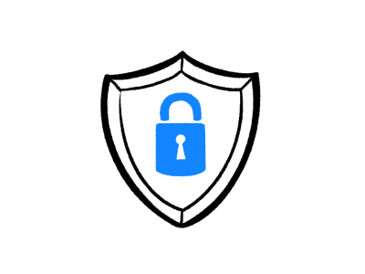 Icon of a shield with a lock