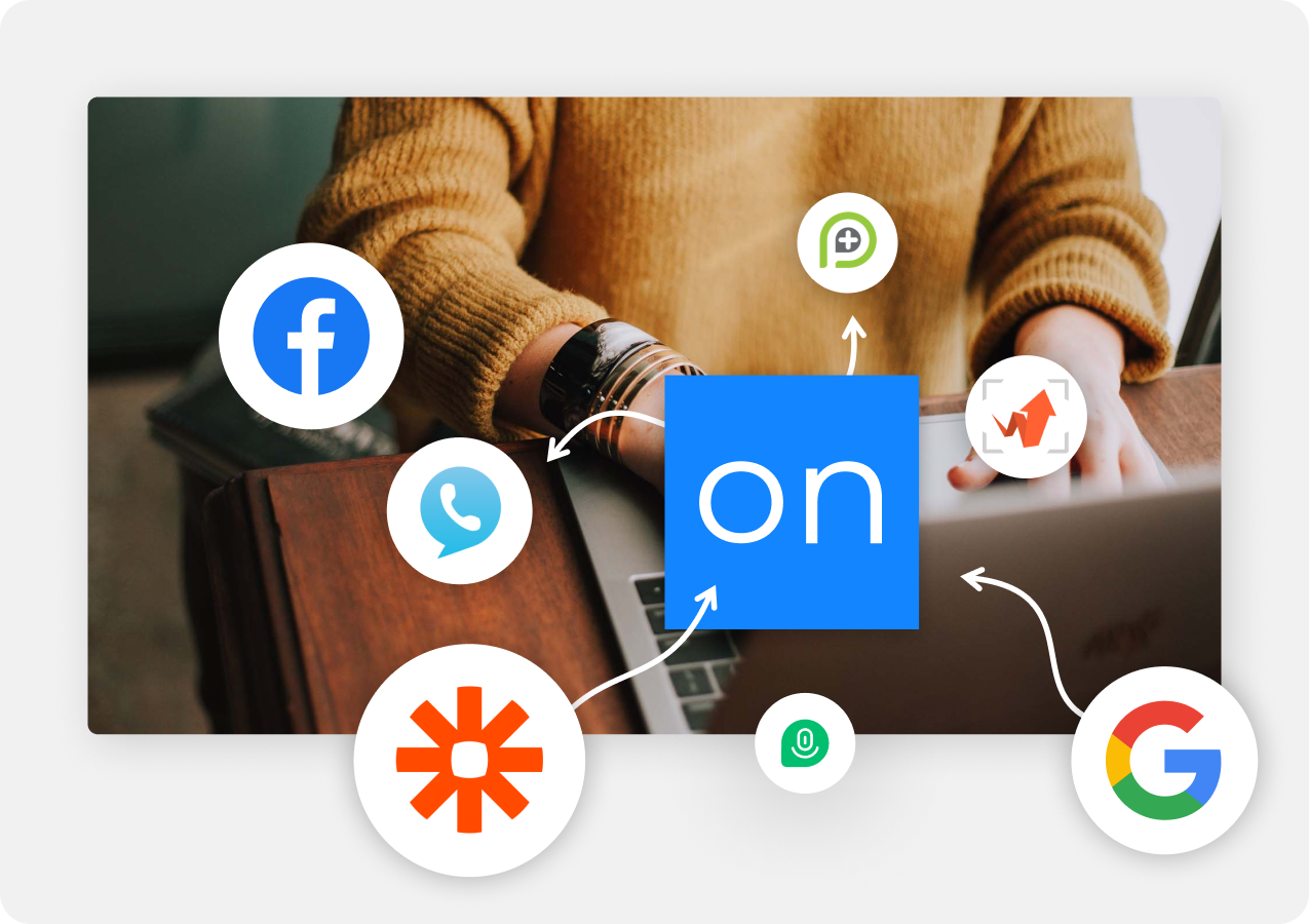 An Ontraport user working on a laptop comnputer