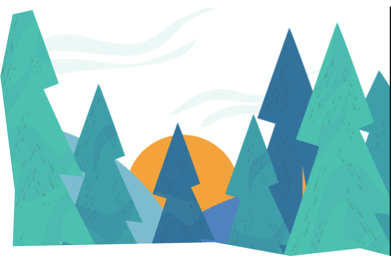 Trees with a rising sun in the background