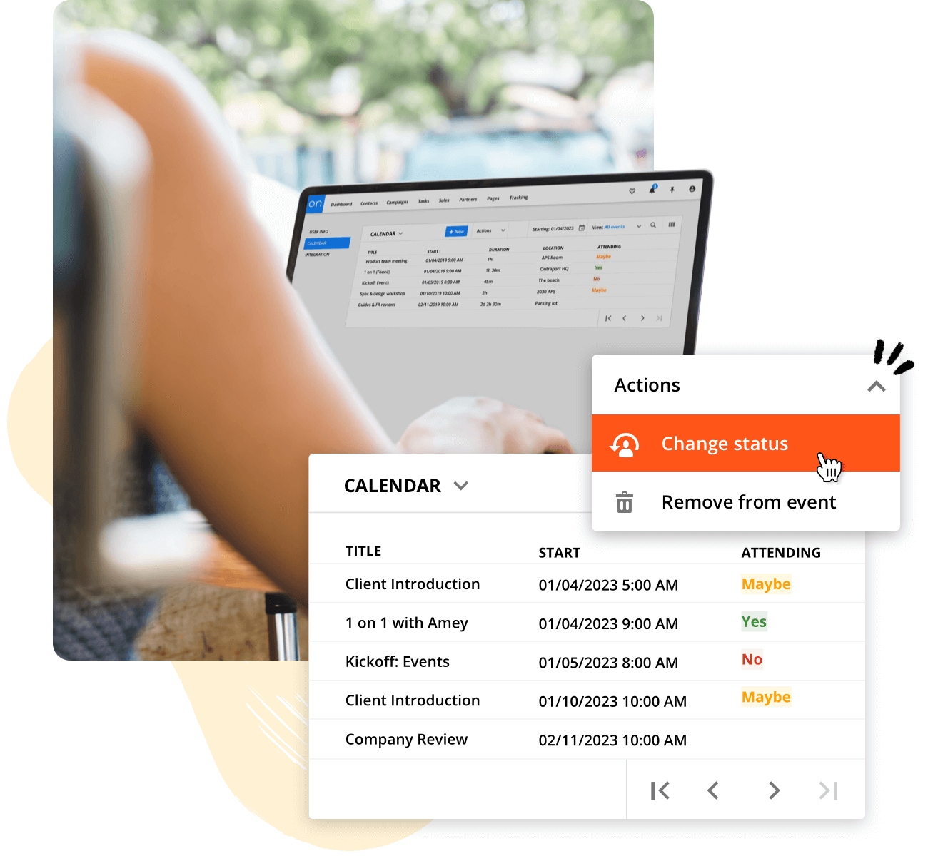 An Ontraport user checking their scheduled calendar appointments