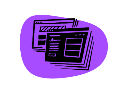 Icon representing landing pages