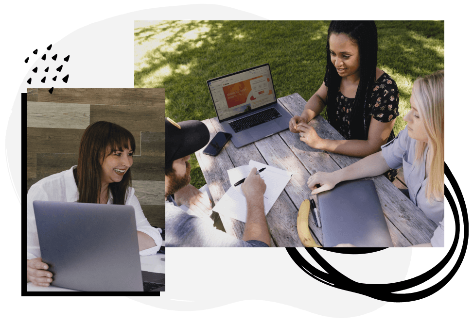 An image of young entrepreneurs working on laptop computers.