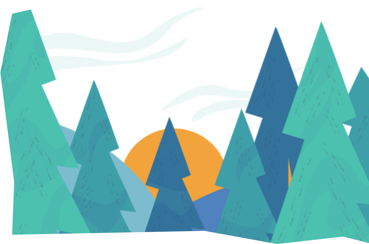 Trees with a rising sun in the background