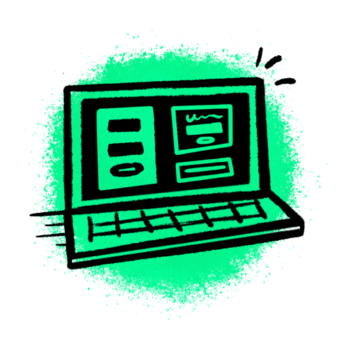 A designed image of a laptop