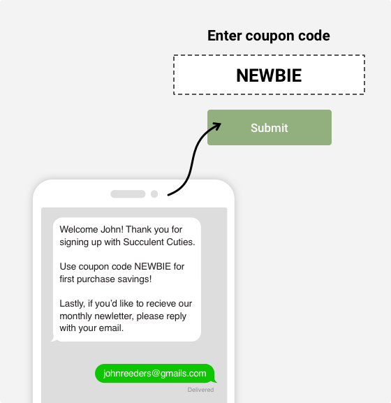A personalized SMS message sent with the Ontraport app
