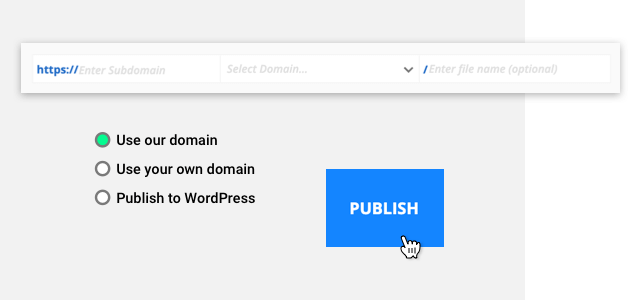 Page hosting options in the Ontraport app