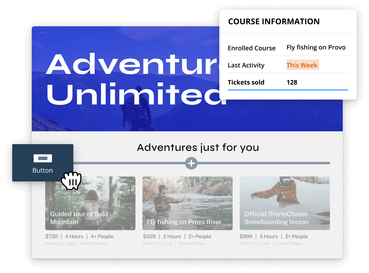 A screenshot showing the ease of use with Ontraport's landing page builder