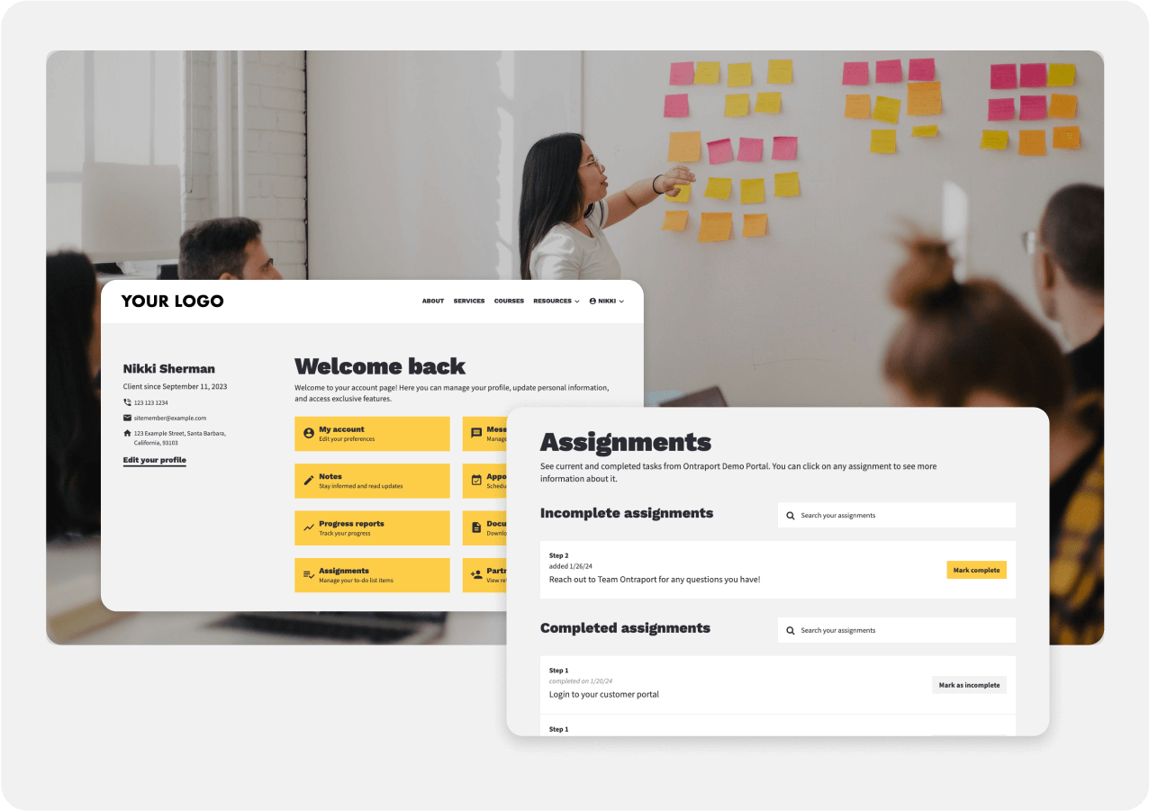 Screenshot of an automation map in the Ontraport app