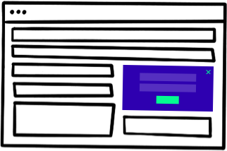 Icon of an Ontraport form in the middle of a web browser window