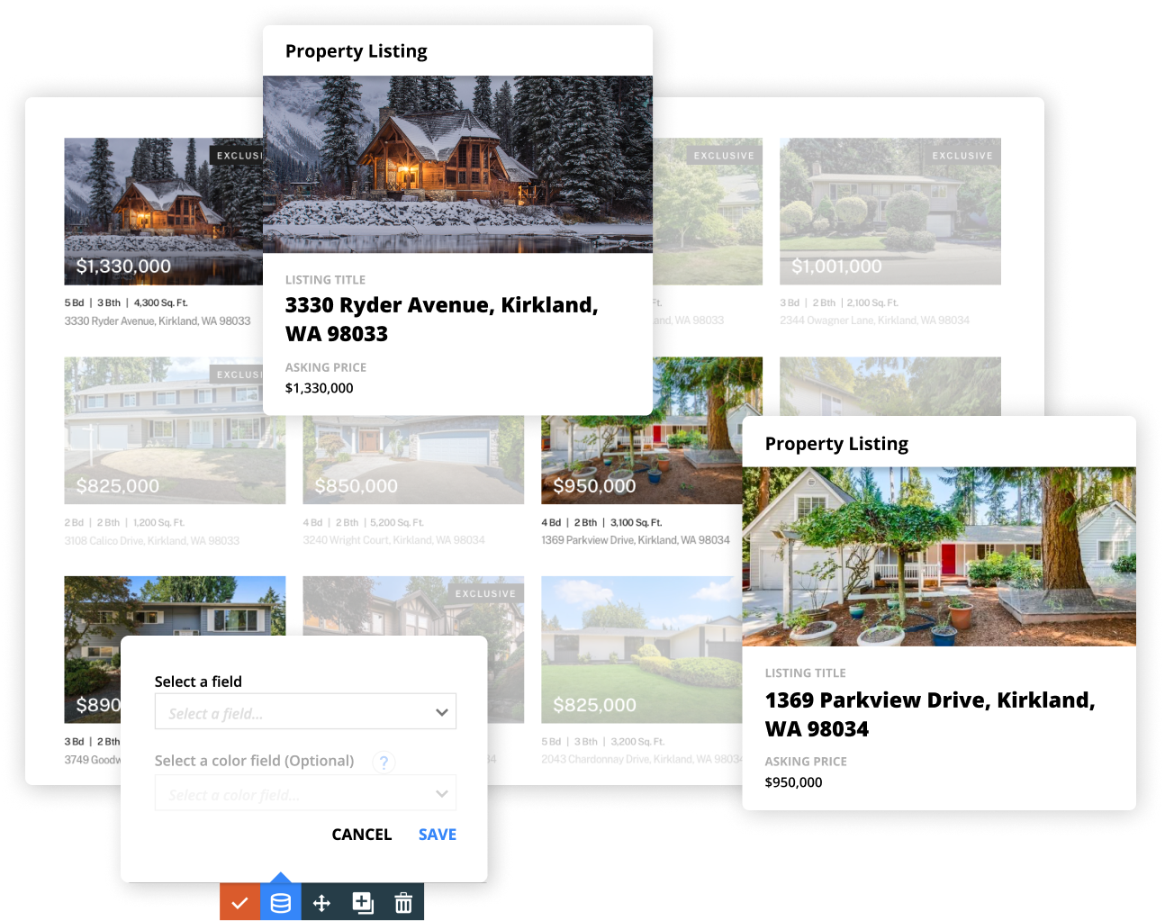 A screenshot showing the ease of use with Ontraport's landing page builder