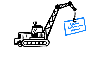 Icon of a crane lifting a file