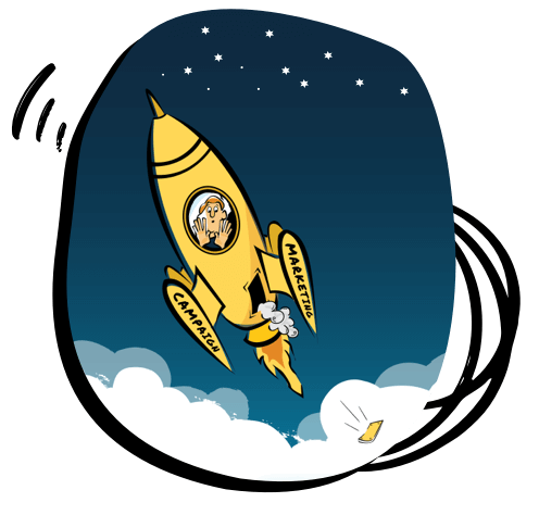 A man looking out of the window of a rocketship as it flies over white clouds.