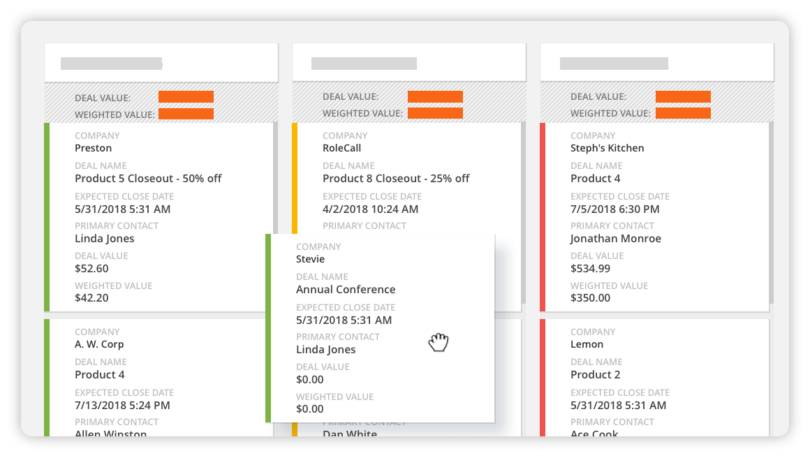 A screenshot of a Contact Record displayed in Card View in the Ontraport app