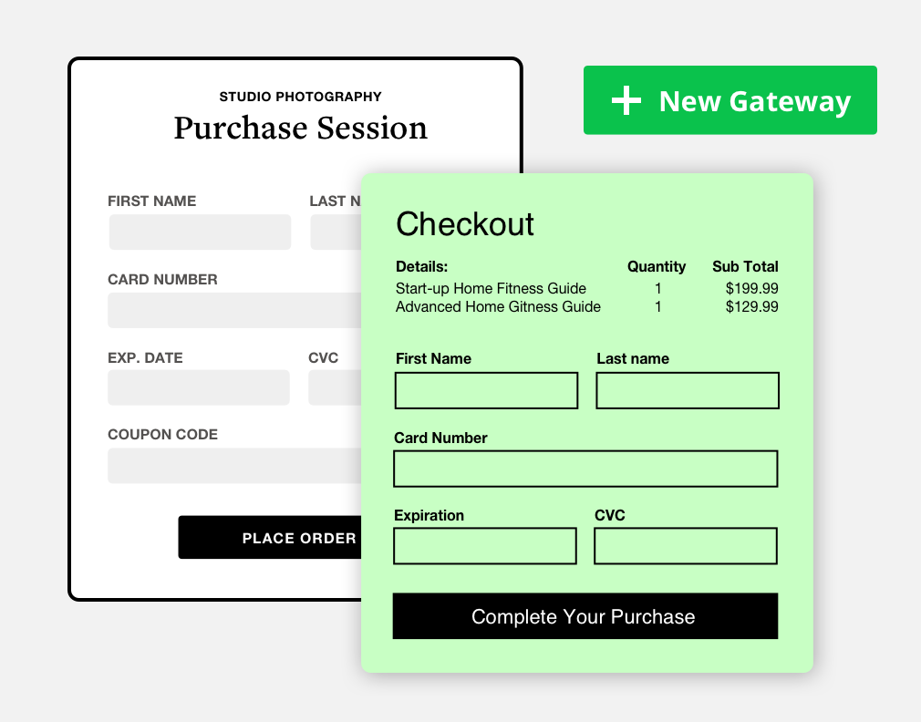 Order forms created with the Ontraport app