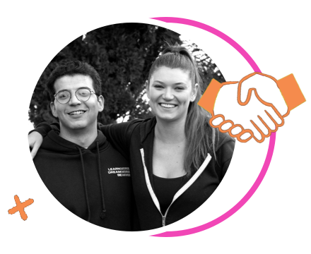 Icon image of a man and woman standing next to each other.