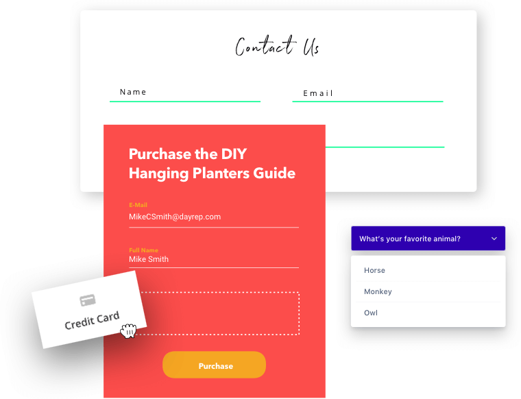 Screenshots of Ontraport lead generation forms
