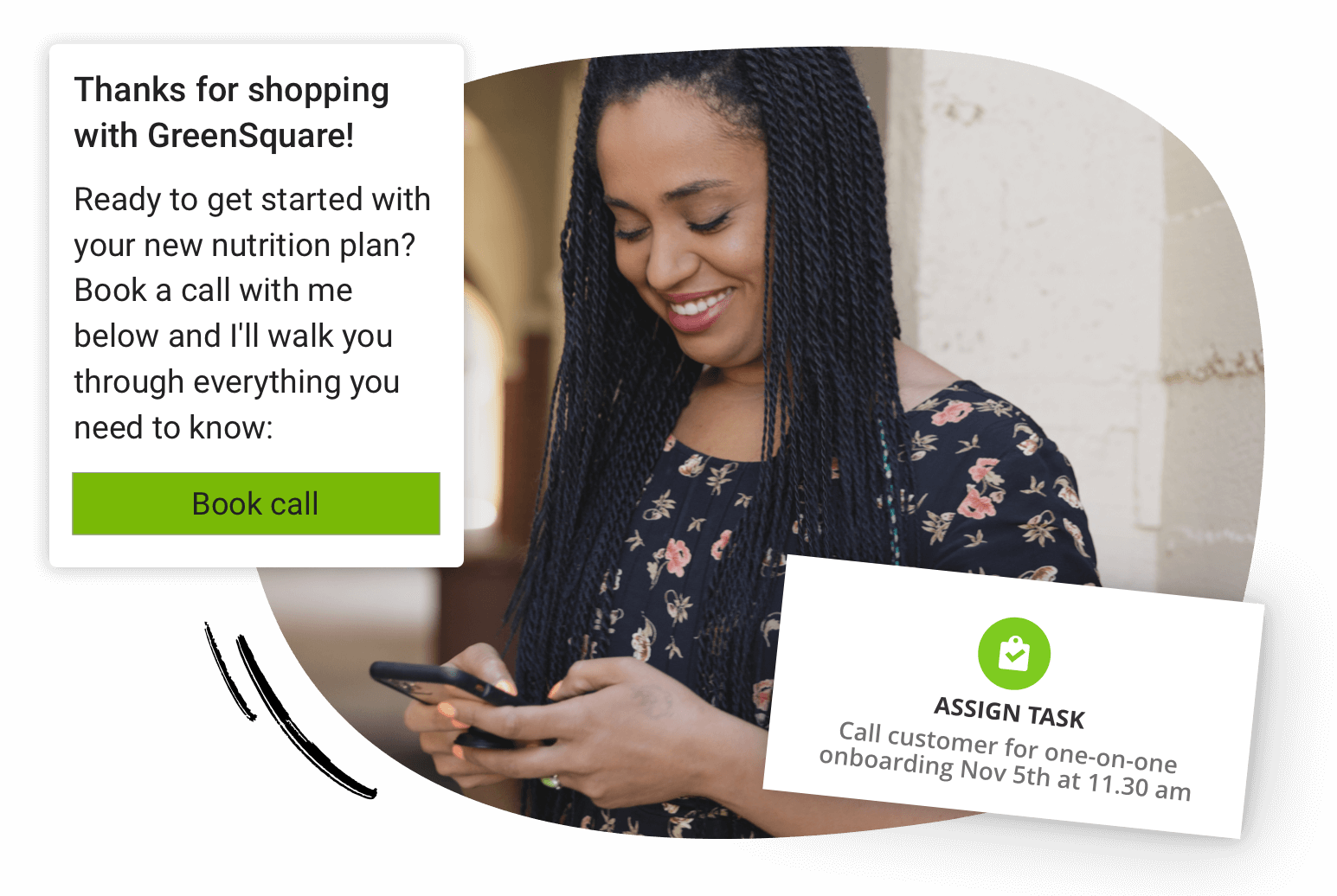 Image of a Task tree with Task Outcomes such as Lead is Not Qualified, Lead Didn't Answer and Lead is Interested.