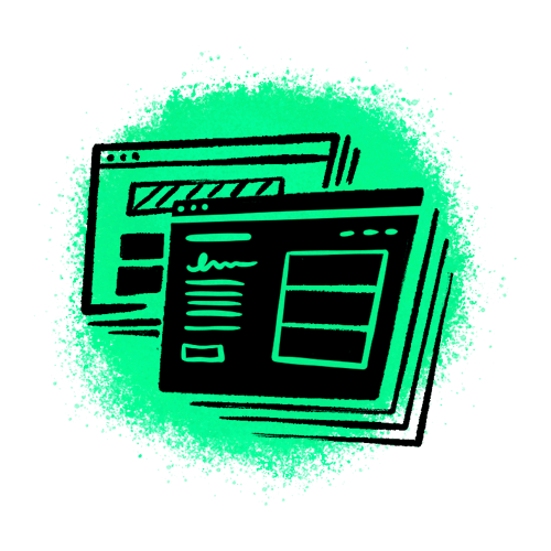 A designed image of landing pages