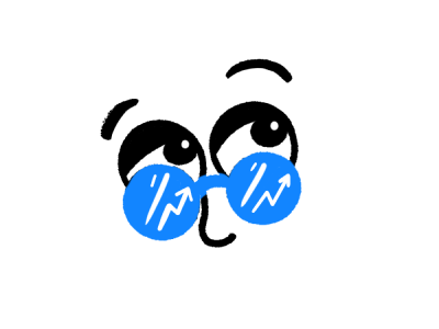 Icon of eyes wearing glasses