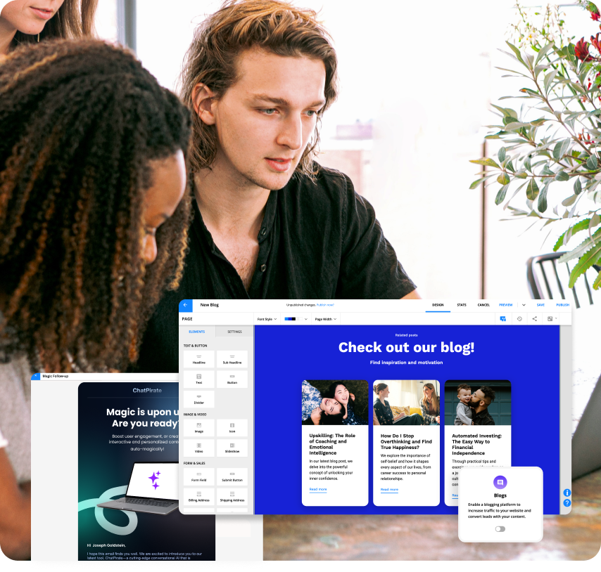An Ontraport user viewing a landing page built with the Ontraport app