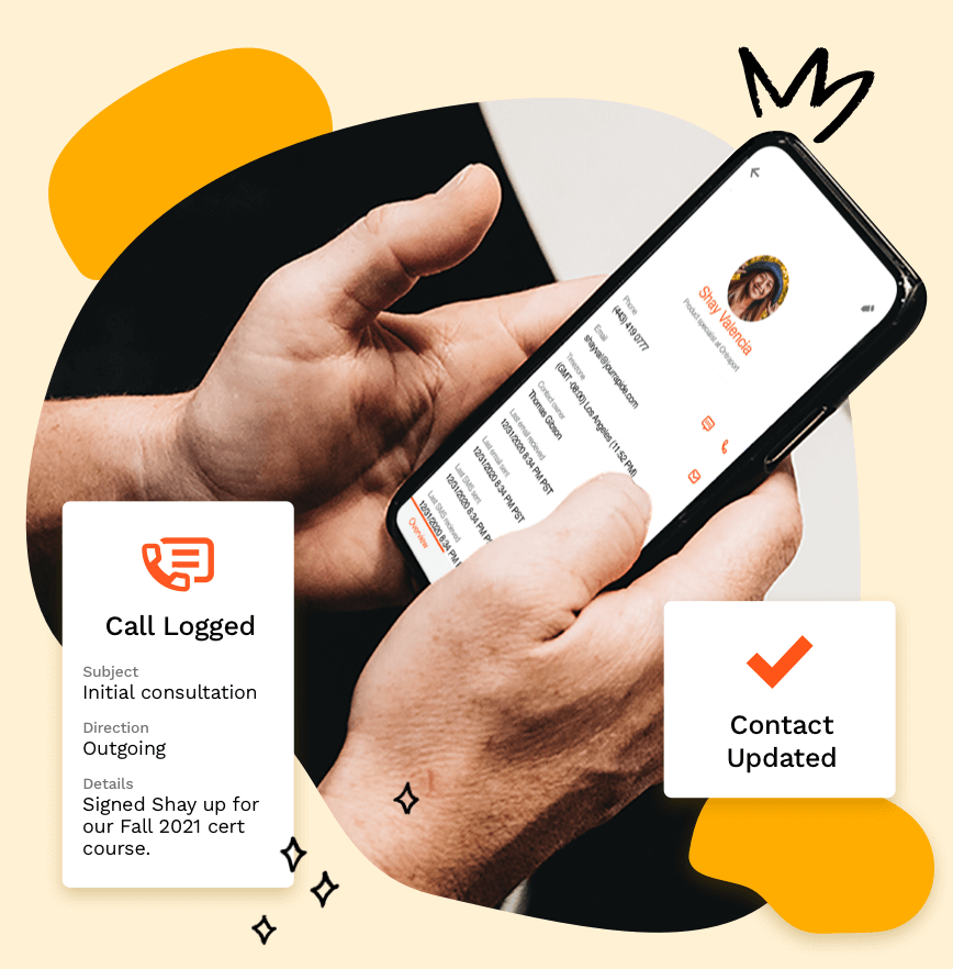 An Ontraport user accessing their Ontraport account via their mobile phone