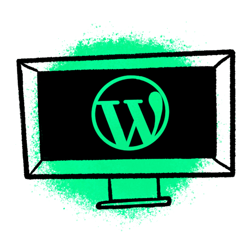 Icon representing how Wordpress is not needed