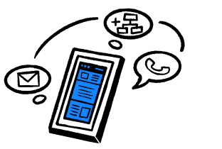 An icon representing multiple connected bits of text and data