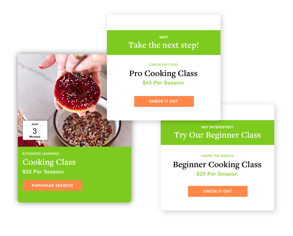 Example of chained upsells or downsells, created with the Ontraport app.