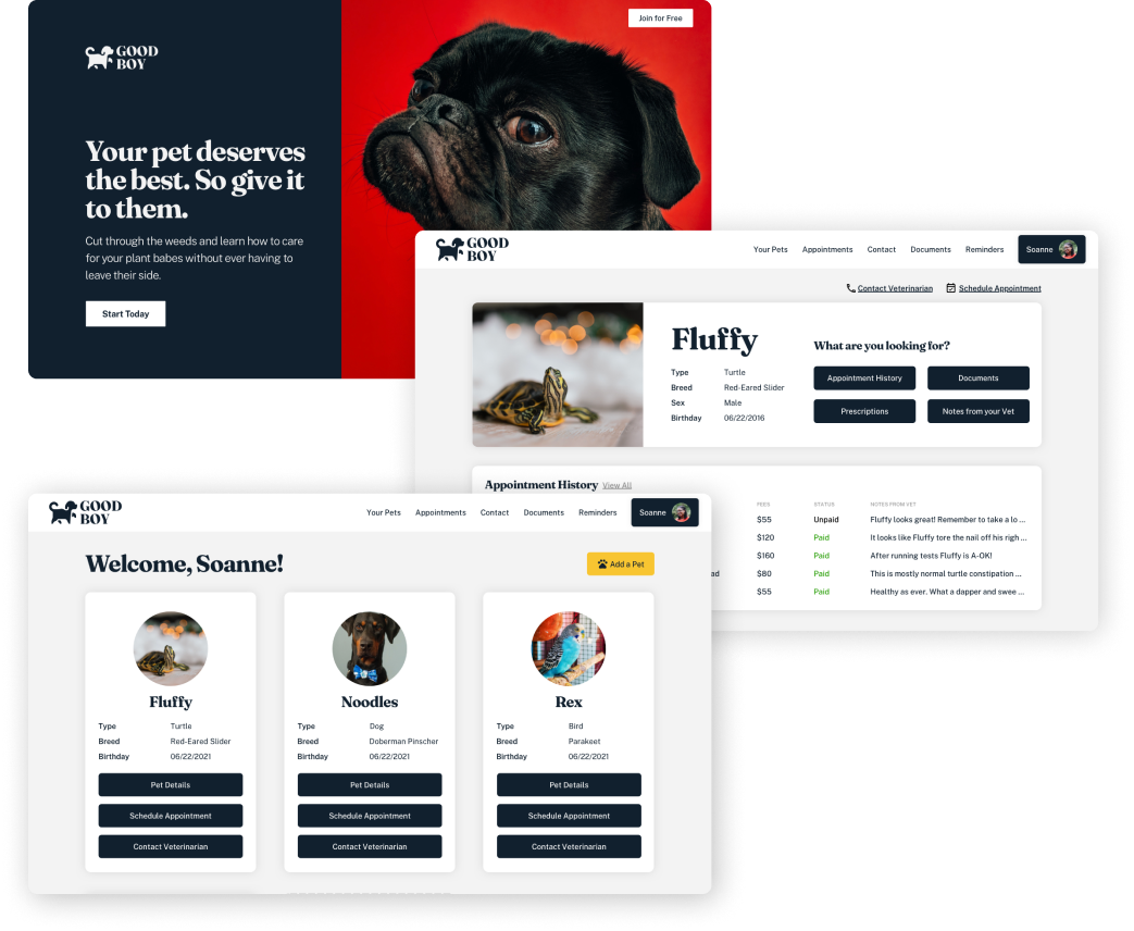 A screenshot of a customer portal using Dynamic CMS