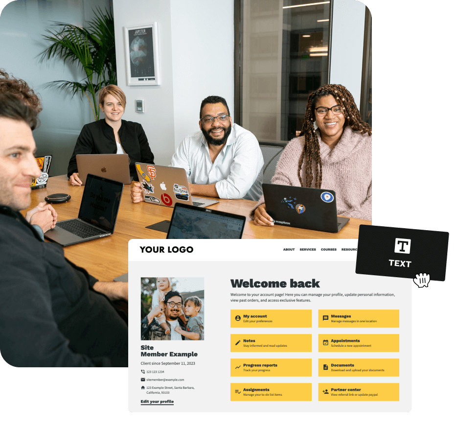 An image of Ontraport users creating content with their laptop computer