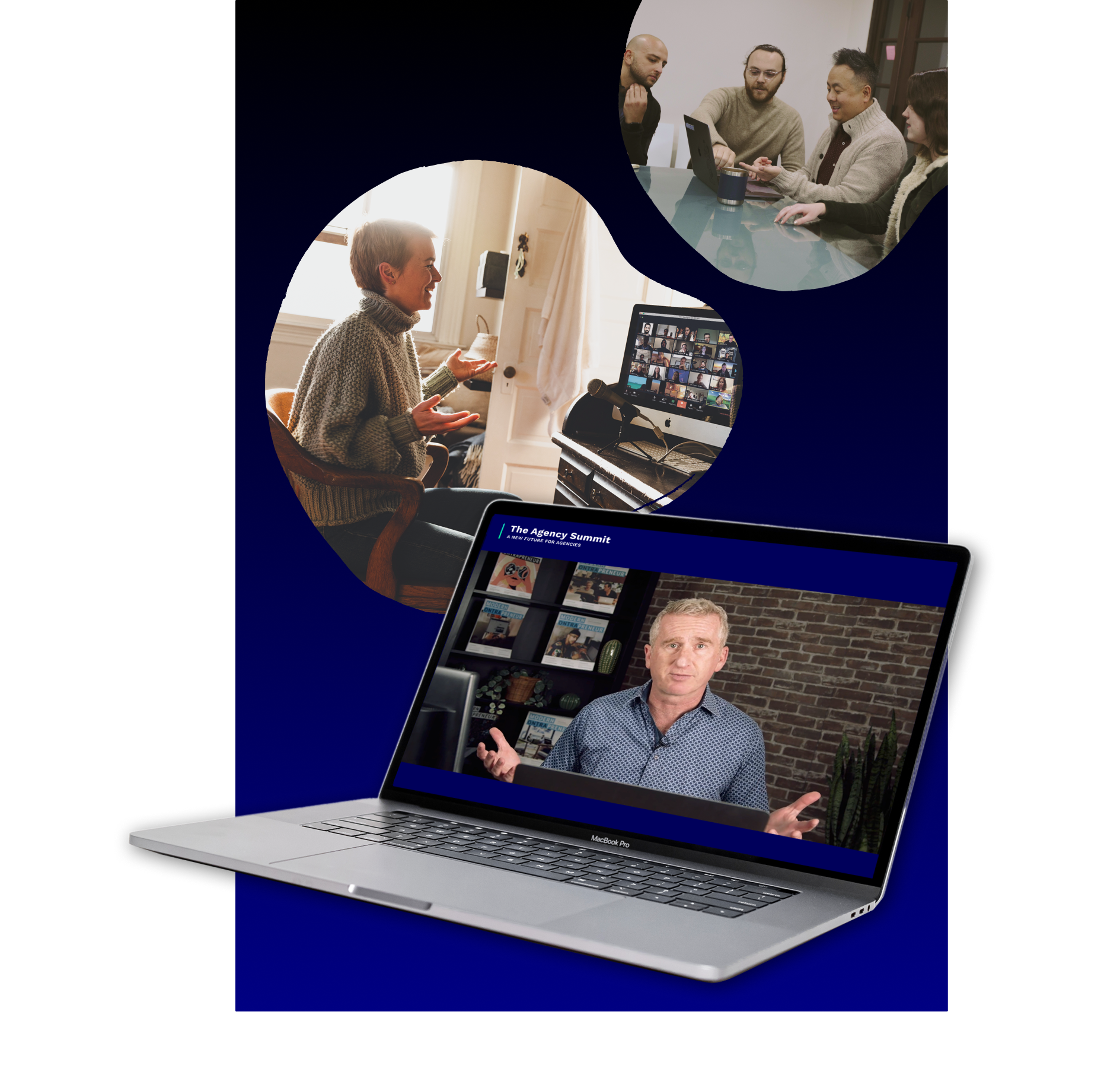 Ontraport's President, Lena Requist with a photo of Modern Ontrapreneur Magazine