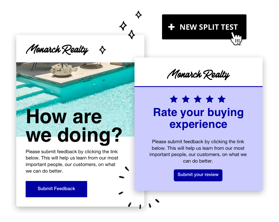 Screenshot showing Split Tested forms