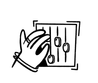 Icon image of a hand making adjustments to levels